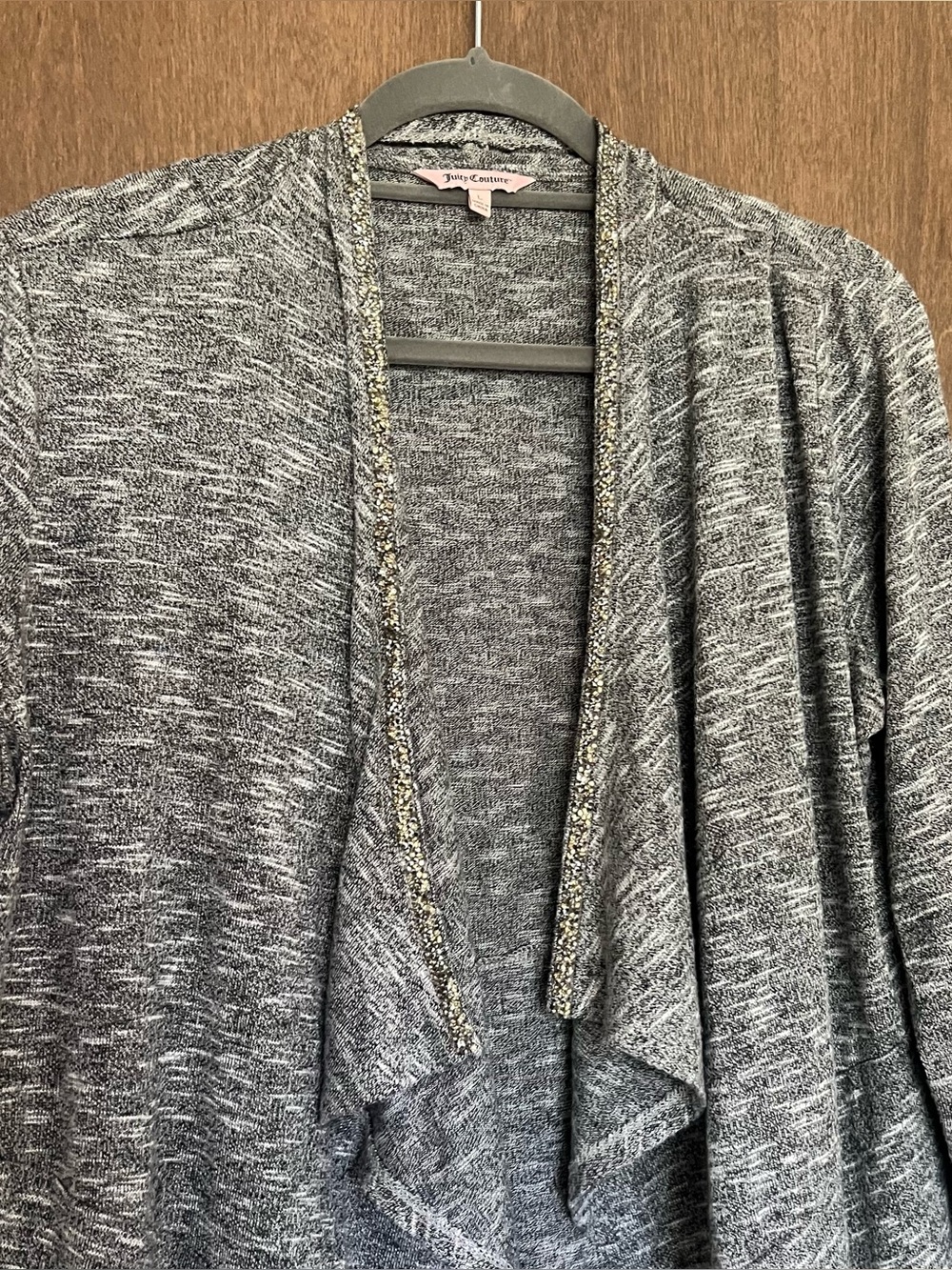 Juicy Couture Y2K Embellished Cascade Waterfall Cardigan L
